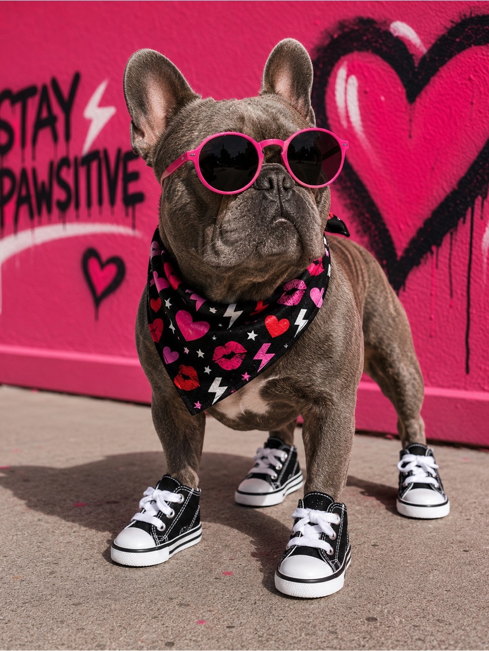 🐕 Black and White Dog Canvas High-Top Sneaker